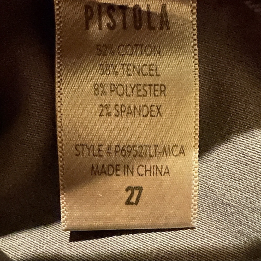 Pistola Hunter Skinny Cargo Zipper 27” Inseam Tencel Pants Women’s Size 27 Gray - Picture 8 of 9